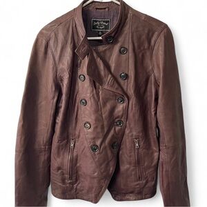 Lucky Brand Women's Brownish Purple Leather Jacket